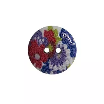 Пуговица деревянная, Цветы 18мм (цвет 239)