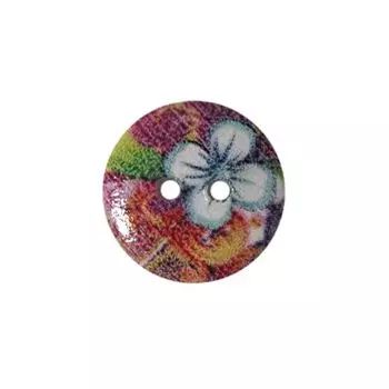 Пуговица деревянная, Цветы 18мм (цвет 241)