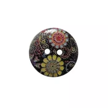 Пуговица деревянная, Цветы 18мм (цвет 243)
