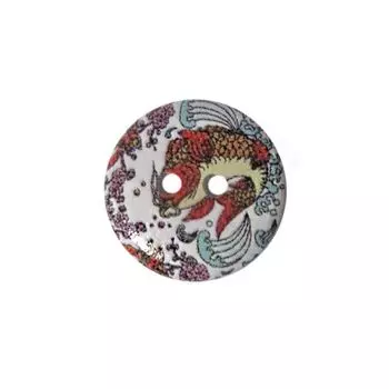 Пуговица деревянная, Цветы 18мм (цвет 250)