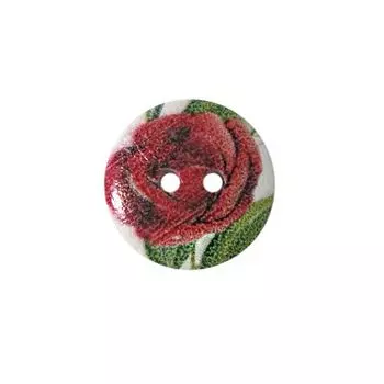 Пуговица деревянная, Цветы 18мм (цвет 252)