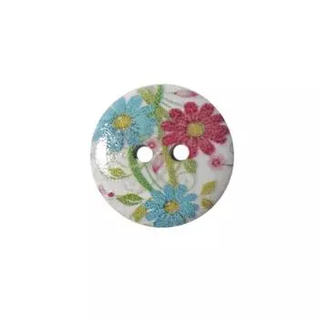 Пуговица деревянная, Цветы 18мм (цвет 260)