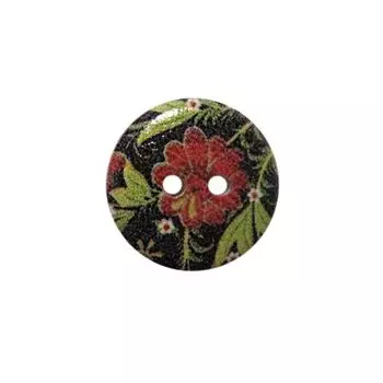 Пуговица деревянная, Цветы 18мм (цвет 266)