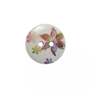 Пуговица деревянная, Цветы 18мм (цвет 267)