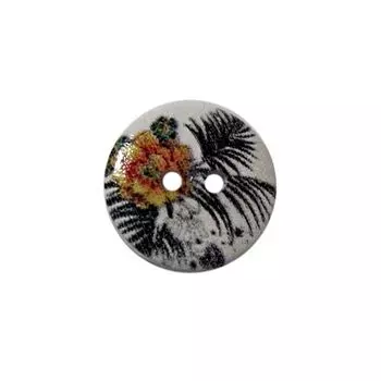 Пуговица деревянная, Цветы 18мм (цвет 280)