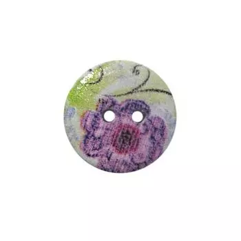 Пуговица деревянная, Цветы 18мм (цвет 287)