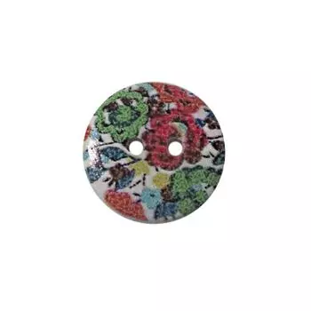 Пуговица деревянная, Цветы 18мм (цвет 28)