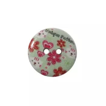 Пуговица деревянная, Цветы 18мм (цвет 293)