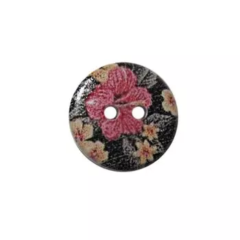 Пуговица деревянная, Цветы 18мм (цвет 301)