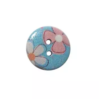 Пуговица деревянная, Цветы 18мм (цвет 304)