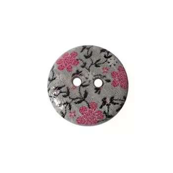 Пуговица деревянная, Цветы 18мм (цвет 30)