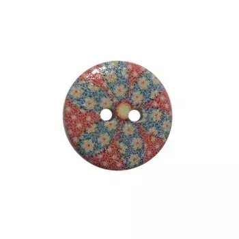 Пуговица деревянная, Цветы 18мм (цвет 34)