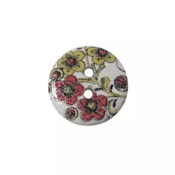 Пуговица деревянная, Цветы 18мм (цвет 44)