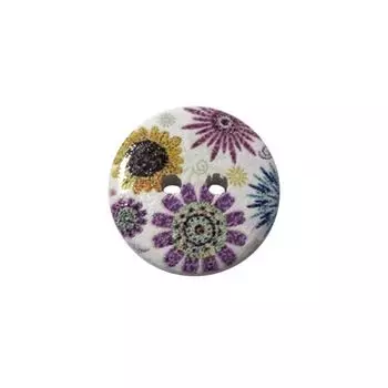 Пуговица деревянная, Цветы 18мм (цвет 4)