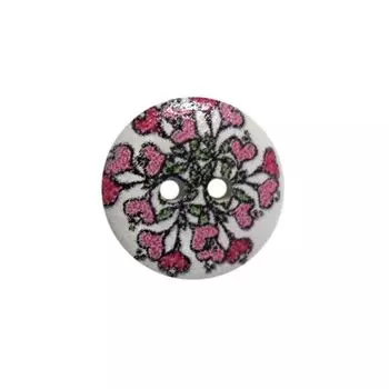 Пуговица деревянная, Цветы 18мм (цвет 50)