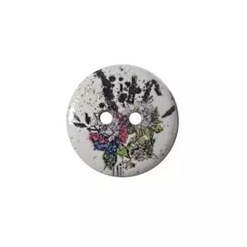 Пуговица деревянная, Цветы 18мм (цвет 55)