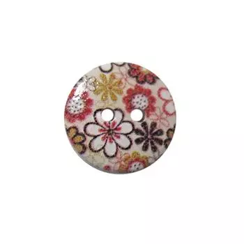 Пуговица деревянная, Цветы 18мм (цвет 56)