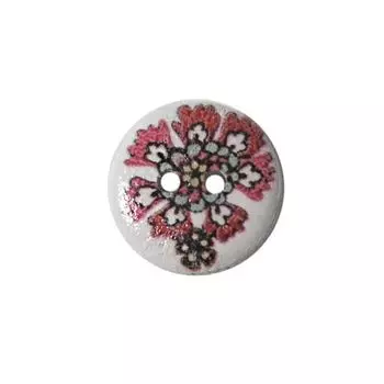 Пуговица деревянная, Цветы 18мм (цвет 59)