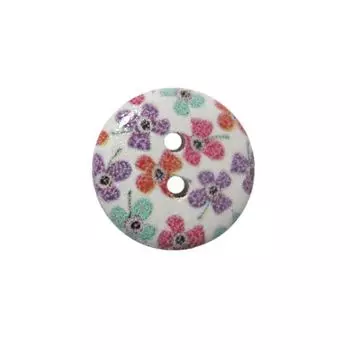 Пуговица деревянная, Цветы 18мм (цвет 61)