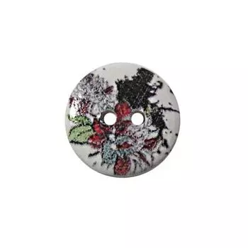 Пуговица деревянная, Цветы 18мм (цвет 63)