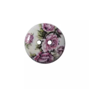 Пуговица деревянная, Цветы 18мм (цвет 65)