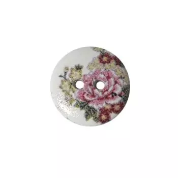 Пуговица деревянная, Цветы 18мм (цвет 67)