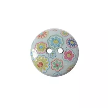 Пуговица деревянная, Цветы 18мм (цвет 70)