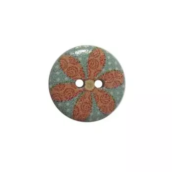 Пуговица деревянная, Цветы 18мм (цвет 71)