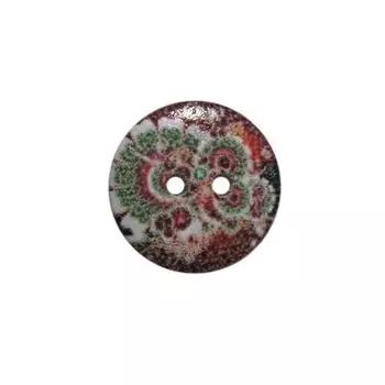 Пуговица деревянная, Цветы 18мм (цвет 75)