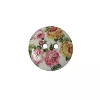 Пуговица деревянная, Цветы 18мм (цвет 76)