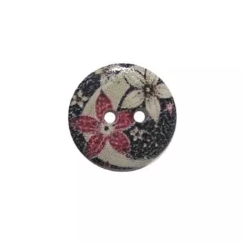 Пуговица деревянная, Цветы 18мм (цвет 82)
