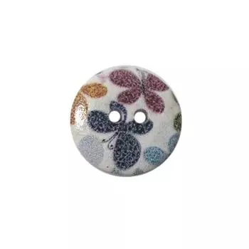 Пуговица деревянная, Цветы 18мм (цвет 85)