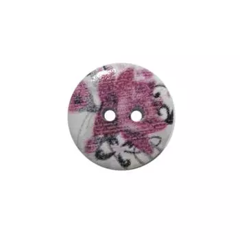 Пуговица деревянная, Цветы 18мм (цвет 89)