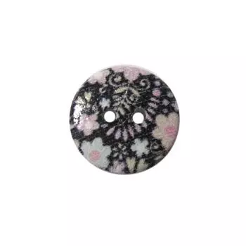 Пуговица деревянная, Цветы 18мм (цвет 90)