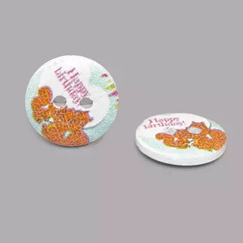 Пуговица деревянная, Фауна 15мм (Белочка)