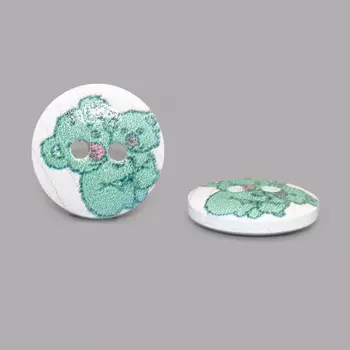 Пуговица деревянная, Фауна 15мм (Коала 1)