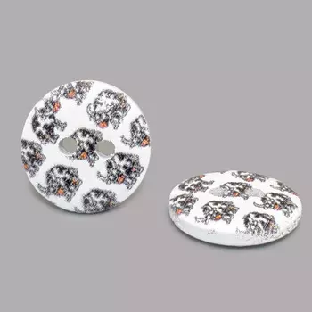 Пуговица деревянная, Фауна 15мм (Коровы 1)