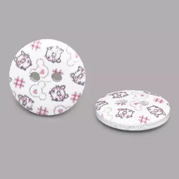 Пуговица деревянная, Фауна 15мм (Поросенок 1)