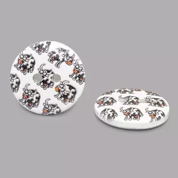 Пуговица деревянная, Фауна 18мм (Коровы 1)