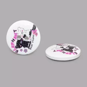 Пуговица деревянная, Фауна 18мм (Кошки 4)