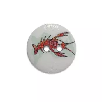 Пуговица деревянная, Фауна 18мм (Краб)