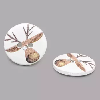 Пуговица деревянная, Фауна 18мм (Олень)