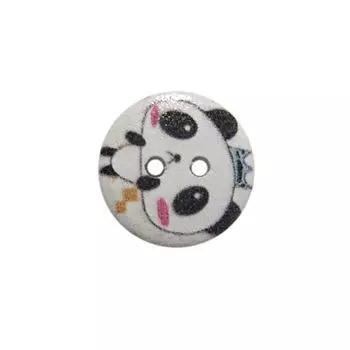 Пуговица деревянная, Фауна 18мм (Панда)