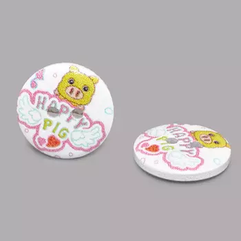 Пуговица деревянная, Фауна 18мм (Поросенок 2)