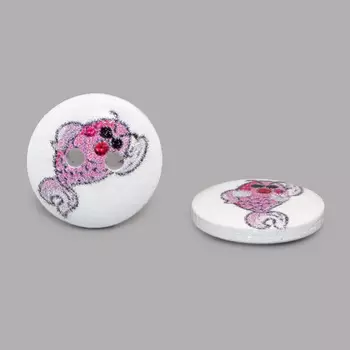 Пуговица деревянная, Фауна 18мм (Сова 12)