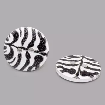 Пуговица деревянная, Фауна 18мм (Зебра)