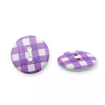 Пуговица деревянная, Клетка 18мм (цвет 1)