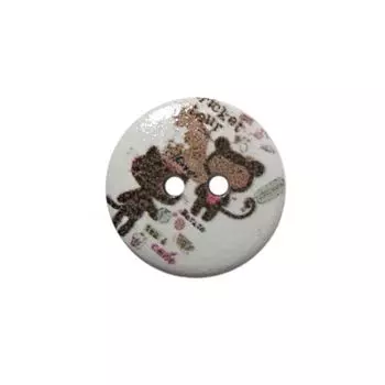 Пуговица деревянная, Мультяшные персонажи 15мм (персонаж 9)