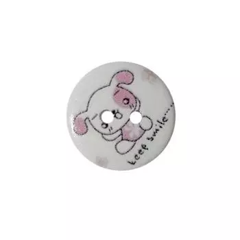 Пуговица деревянная, Мультяшные персонажи 15мм (Щенок 2)