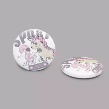 Пуговица деревянная, Мультяшные персонажи 18мм (Единорог)